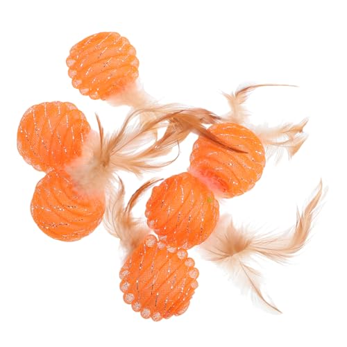 Garneck 6 Stück Badmintonball- katzenspielzeug Kitten Katzenball Katzenzubehör Feder Kätzchen für Wohnungskatzen Kugel für Katze für Katze Orange Garneck 6 Stück Badmintonball- katzenspielzeug Kitten Katzenball Katzenzubehör Feder Kätzchen für Wohnungskatzen Kugel für Katze für Katze Orange von Garneck
