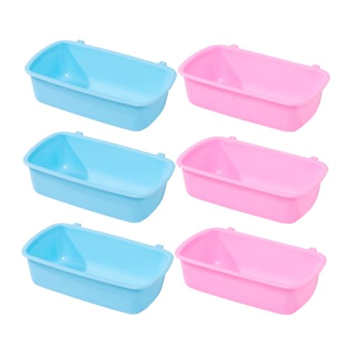 Garneck 6 Stück Futterbox Für Hamster Essen Schüssel Wasser Hamsterschale Haustiernapf Futterspender Klein Futternapf Für Hamster Futterautomat Für Haustiere Hängend Rostfrei Fütterung Pp von Garneck