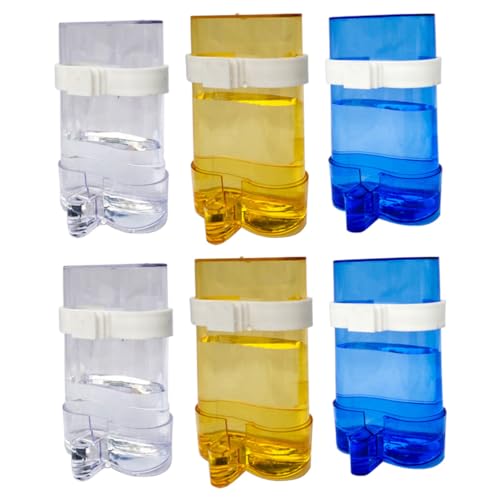 Garneck 6 Stück Futterstelle Für Papageien Automatischer Vogelfutterspender Drinnen Bob Vogelfutterhaus Für Käfig Rostfrei Automatischer Wasserspender Papagei Vogel Fütterer Blue Plastik von Garneck
