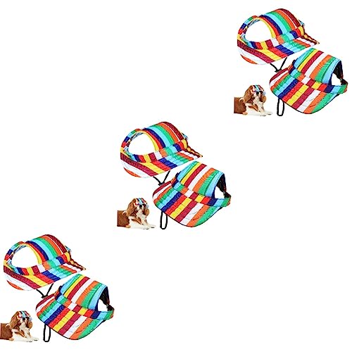 Garneck 3er-Sets Sonnenkappe Für Haustiere Hundehut Mit Runder Krempe Und Sonnenhut Im Baseballkappen-Stil Für Mittelgroße Und Große Hunde Haustierzubehör 2 Stück X 3 von Garneck