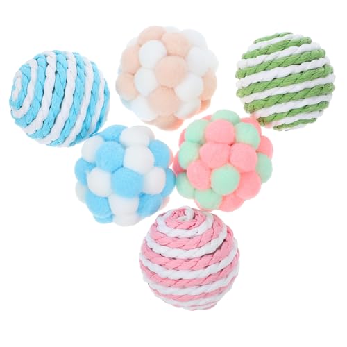 Garneck 6Stücke Katzenspielzeug Teilig Plüsch Und Sisalbälle Mit Glocken Interaktive Weiche Katzenspielzeuge Für Wohnungskatzen Fuzzy Balls Für Spaß Garneck 6Stücke Katzenspielzeug Teilig Plüsch Und Sisalbälle Mit Glocken Interaktive Weiche Katzenspielzeuge Für Wohnungskatzen Fuzzy Balls Für Spaß von Garneck