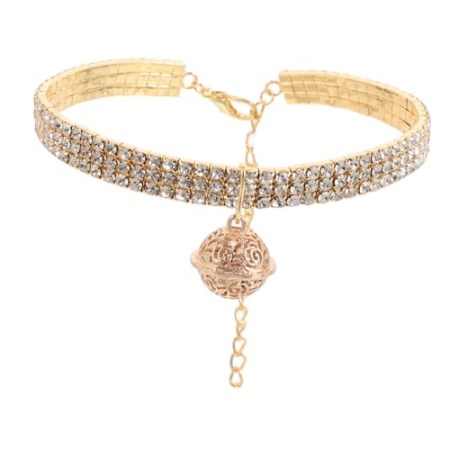 Garneck Bling Hundehalsband mit Glöckchen Verstellbares Elastisches Haustierhalsband für Katzen Funkelnde Strassverzierungen für Welpen und Kleine Garneck Bling Hundehalsband mit Glöckchen Verstellbares Elastisches Haustierhalsband für Katzen Funkelnde Strassverzierungen für Welpen und Kleine von Garneck