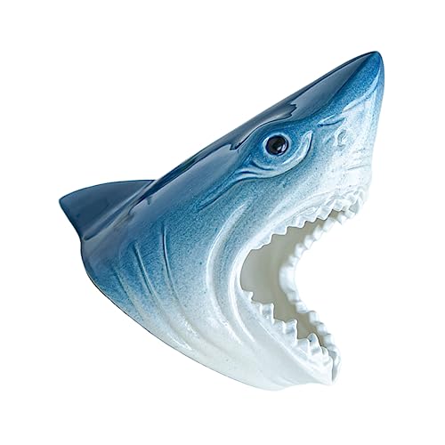 Garneck Dekorative Fischhöhle aus Keramik Haifischkopf Design für Aquarien Stilvolle und Schutz für Fische für Teich und Aquarium von Garneck