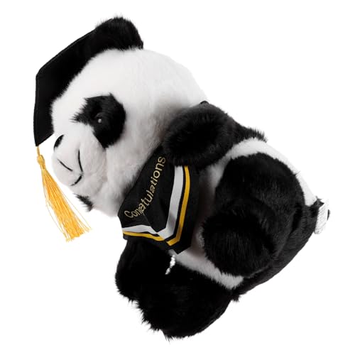 Garneck Doktor Panda Puppe Absolvent Stofftier Abschluss vorhanden Bär der Abschlusssaison ausgestopftes Abschlussschmuck Tierspielzeug für die Abschlusssaison Plüsch Gelb von Garneck