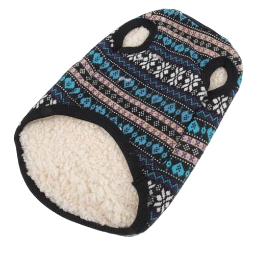 Garneck Fleece-Pullover Mit Zwei Beinen Hund Warm Warmer Hundepullover Hunde Winteroutfit Warmer Hundemantel Welpenpullover Gestrickt Für Kleine Hunde Thermische Hundekleidung Blue Garn von Garneck