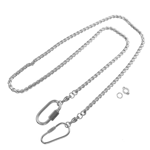 Garneck Fußkette für Papageien Kettenfußschlaufe mit Rotierendem Verschluss Langlebig und Rostfrei für Wellensittiche und Nymphensittiche Dicke Kette von Garneck