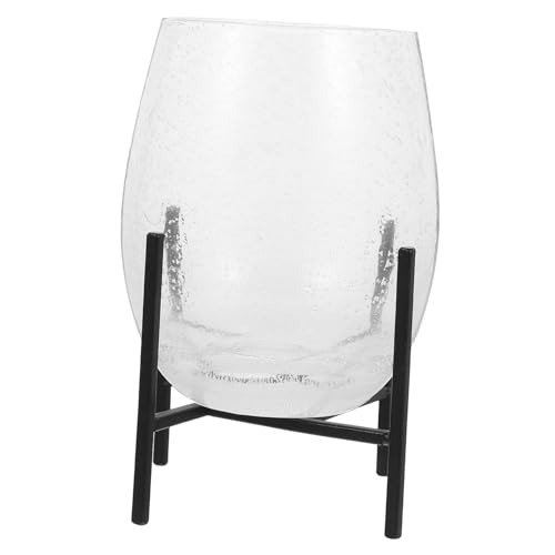 Garneck Glasvase Iron Art Vase Clear Geometrische Terrariumvase Metall Blumenflasche Nordische Pflanzenbehälter Desktop Displayständer von Garneck