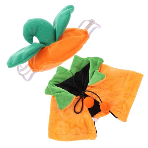 Garneck Halloween Hunde Katzen Kostüm Kürbis Cape und Hut Zweifach Tragbar Leichtes Hautfreundliches Material Süßes Pet Accessoire für Halloween Party Geeignet für Kleine bis Mittelgroße von Garneck