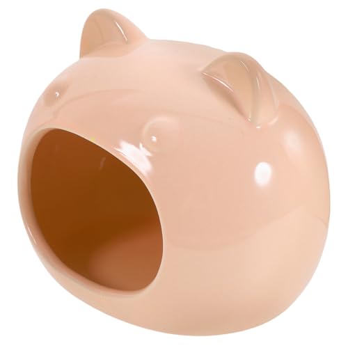Garneck Hamster Ceramic Hideout Small Animal Cozy House Cute Cartoon Design for Guinea Pigs Hamsters Comfortable Sleeping Nest for Pets von Garneck