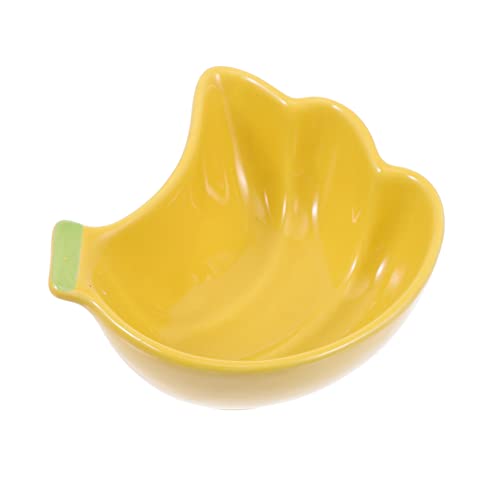 Garneck Hamster-Futterteller Gelbe Hamsterschale Futterautomat für Hamster Schüsseln hamsterzubehör Hamster zubehör katzenfutter Lebensmittelhalter kleine Haustierschale Keramik Yellow von Garneck