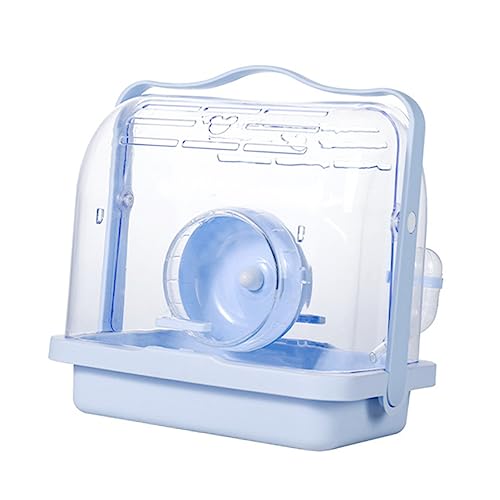 Garneck Hamster Mit Käfig Reisen Nagetier Fall Klein Hamsterkäfig Mini Haustier Träger Tragen Käfig Im Freien Kiste Hamsterhäuser Tragbarer Reisekoffer Für Hamster Plastik Blue von Garneck