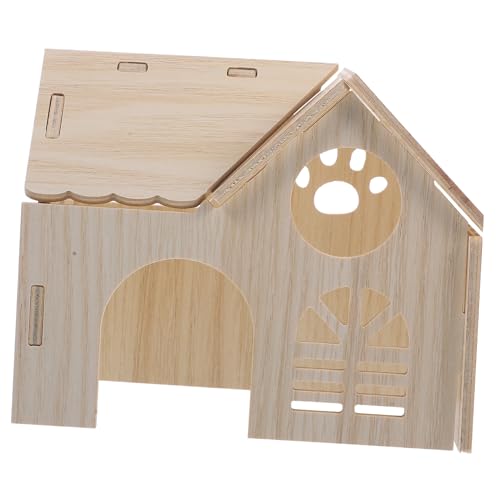 Garneck Hamster Versteckhaus aus Holz Niedliches Nagerhaus für Hamster Ratten und Kleine Schlaf und Spielplatz für Hamsterkäfige für Kleine Haustiere von Garneck