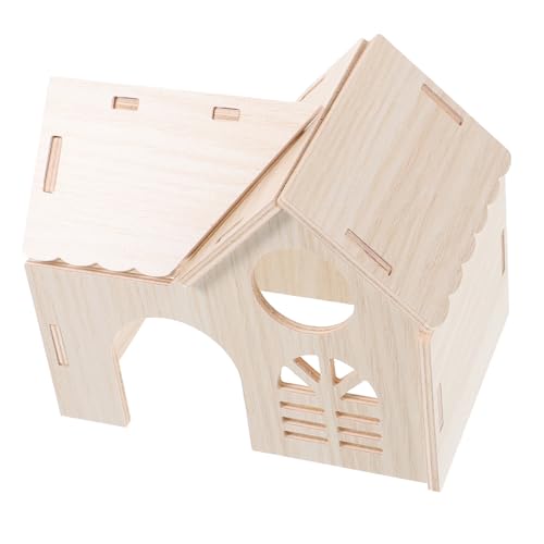 Garneck Hamster aus Holz Versteck für Zwerghamster Mäuse und Gerbils Sicheres Nest für Futter für Kleintierbehausungen Haustierhaus für Nager von Garneck