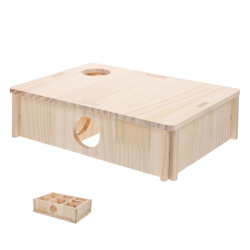 Garneck Hamsterhütte aus Holz für Meerschweinchen und Kleintiere Mehrzimmer Versteckspielzeug Maze für Sicheres Ausruhen und Essen für Hamsterliebhaber Garneck Hamsterhütte aus Holz für Meerschweinchen und Kleintiere Mehrzimmer Versteckspielzeug Maze für Sicheres Ausruhen und Essen für Hamsterliebhaber von Garneck
