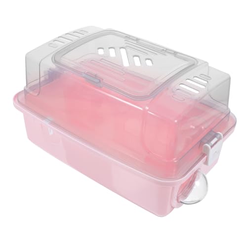 Garneck Tragbarer Hamsterkäfig Kleintierkäfig Mit Panoramadesign Hand-hamsterplattform Für Reisen Trinkflasche Platzsparendes Kofferdesign Für Kleine Hamster von Garneck