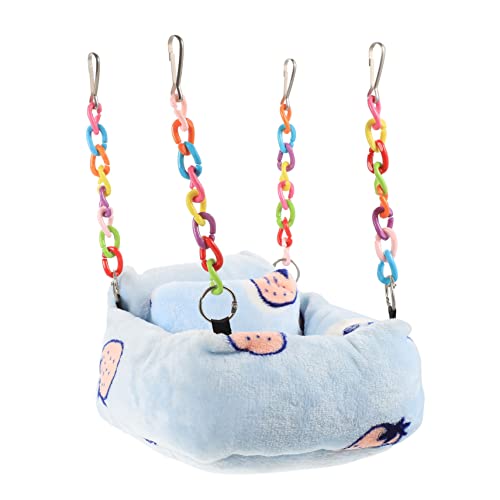 Garneck Hamsternest Käfig für Hamster erhöht Hamsterkäfig Hamster -Versteck hängend hamsterbett Hamster Schlafplatz Eichhörnchen-Hängematte Bequemes Haustierbett Käfig Zubehör Flanell Blue von Garneck