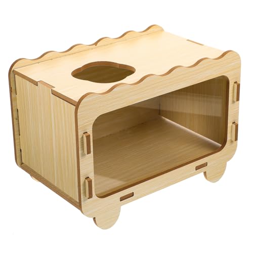 Garneck Holz Hamster Grabspielzeug Versteckhaus für Kleine Haustiere Interaktive Wüstenrennmaus Grabkiste Haustiernest Spielzeug für Hamster und Meerschweinchen von Garneck