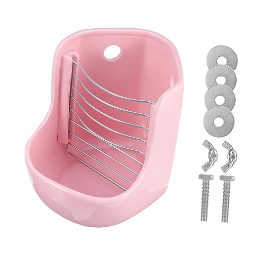 Garneck Hasengrasständer Futterspender Fütterung Für Kaninchen Klein Gestell Heu Chinchilla Hasenfutter Hasenhalter Schüssel Drinnen Füttern Futternapf Feeder-Rack Rosa Keramik von Garneck
