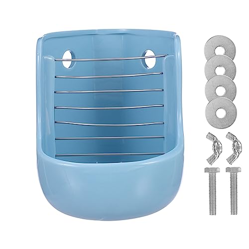 Garneck Hasengrasständer Kleiner Heuheuder Futterspender Hasenhalter Kaninchen -heu -Rack Kaninchen Heukrippe Kaninchen Heuspender Drinnen Stroh Meerschweinchen Guinea Sky-Blue Keramik von Garneck