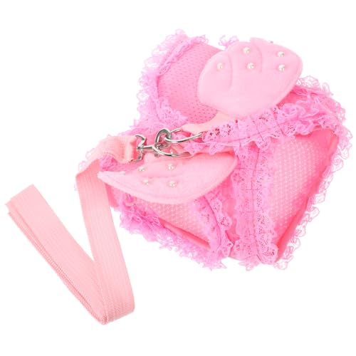 Garneck Haustier Brustgurt für Katzen Verstellbar und Atmungsaktiv Rosa Anliegendes Design für und Training von Garneck