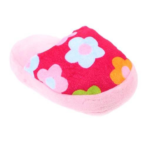 Garneck Haustier Hausschuhe Zähne Hundeschuhe quietschend Kauer Zahnen interaktives knete zahnspielzeug für welpen interessantes molares Plüsch Rosa von Garneck