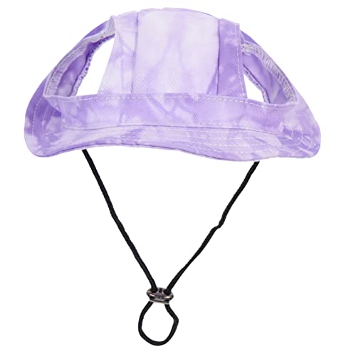 Garneck Haustier-baseballmütze Für Hunde Cool Hut Für Hund Sonnenkappen Für Welpen Welpen-baseballmützen Stroh Hundemützen Mit Ohrlöchern Abdeckung Welpenvisierhüte Groß Baumwolle Violett von Garneck