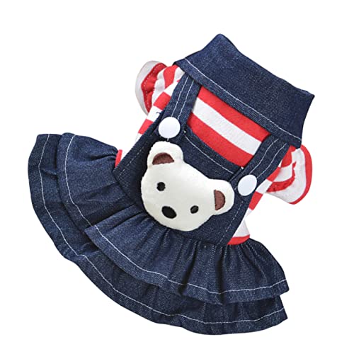 Garneck Haustierbekleidung Hunde-Denim Party tragen groß Welpe Denim-Overallkleid Rock hundemantel Dog Raincoat hundemäntelchen hundepulli Dog Sweater Hundebekleidung Hundekleid rot von Garneck