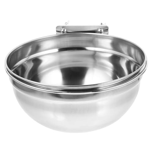 Garneck Haustiernapf aus Edelstahl Schüssel Haustiere Wassernapf für Hamster groß füttern Hund pet Water Bowl Haustierfutterschale Käfig Futternapf Käfig Wassernapf Rostfreier Stahl Silver von Garneck
