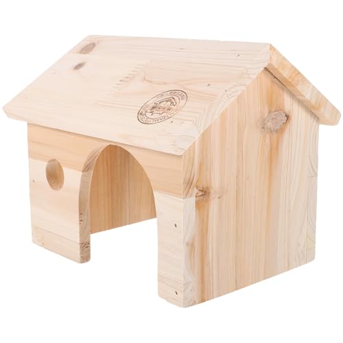 Garneck Holz Hamsterhaus Kleintier Versteck Robustes Holz Versteckhaus für Hamster Meerschweinchen und Rutin Hühner Langlebig Sicherer Rückzugsort zum Schlafen und Klettern im Käfig von Garneck