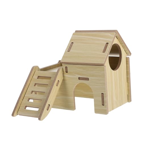 Garneck Hamsterhaus Aus Holz Für Kleine Haustiere Versteck Für Hamsterkäfig Spielzeug Für Hamster Aktivitätsstruktur Platzsparendes Habitat Für Zwerghamster von Garneck
