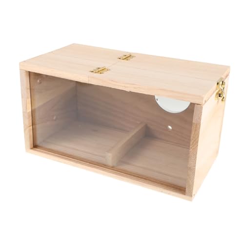 Garneck Holz Vogelhaus mit Fenster für Nymphensittiche und Kleine Wetterfeste Nistbox für Garten zu Installieren Sicher und Bequem für Vogelbrut von Garneck