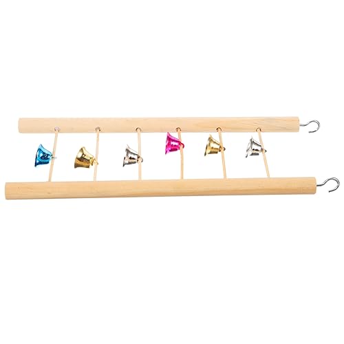 Garneck Holz Vogelleiter für Papageien und Wellensittiche Lange Kletterleiter mit Bunten Glocken Sichere und Einfache Installation für Kleine für Käfige und Spielbereiche von Garneck