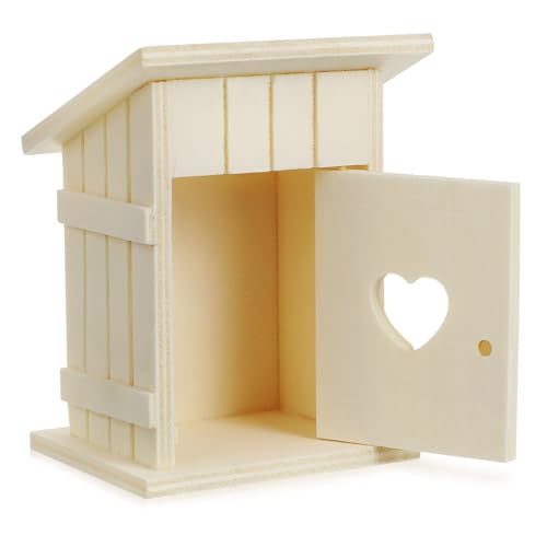 Garneck Holz-vogelhaus Zum Malen Unlackiertes Nistkästchen Für Kleine Vögel Dekorativ Und Funktional Für Garten Und Terrasse Sicheres Zuhause Für Wildvögel von Garneck
