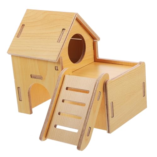 Garneck Holzversteck für Hamster und Meerschweinchen Naturholz Schlafhaus Versteckmöglichkeiten Sicheres Käfigzubehör für Kleintiere Handgefertigt von Garneck
