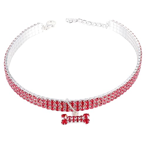 Garneck Hund Kristall Halsband Individuelle Für Haustiere Anhänger Kragen Hund Halskette Hundehalsband Schild Welpenhalsband Stichworte Name Haustierbedarf Rot von Garneck