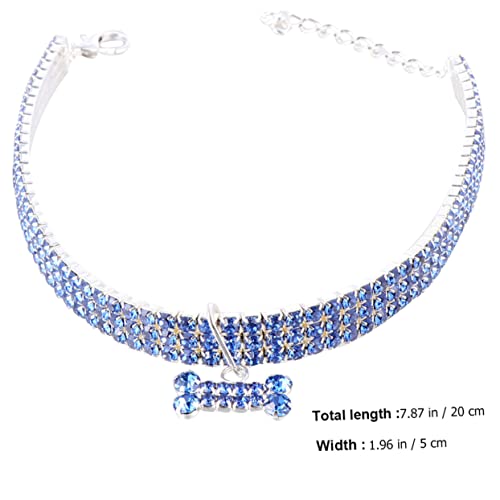 Garneck Hund kristall Halsband hundekragen hundehalstuch Dog Collars hundehalsbänder Hundehalsband Haustier Welpe Halskette Nacken Farben Blue von Garneck
