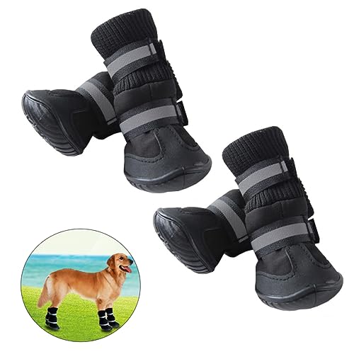 Garneck Hundestiefel XL wasserdichte Und rutschfeste Schuhe Für Wetterbedingungen Schützende Pfotenschuhe Für Kleine Mittlere Und Große Hunderassen von Garneck