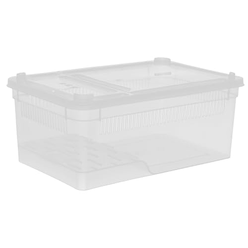 Garneck Kasten Futterbox Für Reptilien Schildkrötelebensraum Behälter Für Mehlwürmer Spinnen - Panzerset Für Schildkröten Cricket -Keeper Cricket-Container Transparent Plastik von Garneck