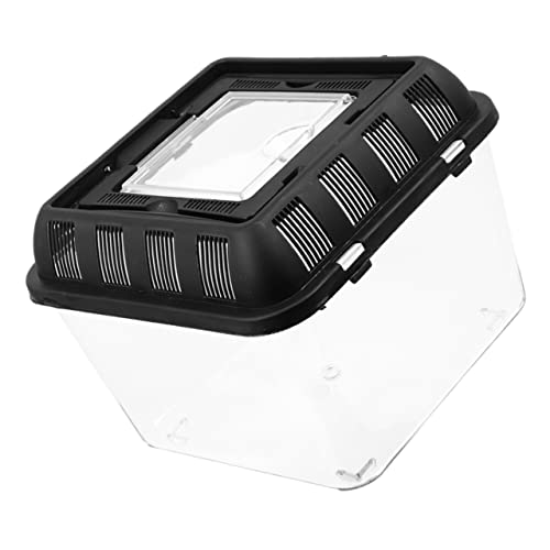 Garneck Kasten Kleine Zuchtbox Für Haustiere Spinnengehege Einsiedlerkrebsbecken Terrarienkäfig Für Reptilien Schildkrötengehege Gecko Erziehen Fütterung Plastik Black von Garneck