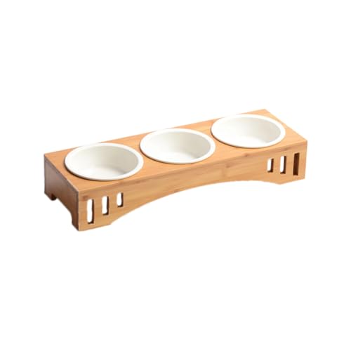 Garneck Katzen Esstisch aus Massivem Holz mit Erhöhten Schalen Antirutsch Futterstation für Katzen und Keramische Schalen für Haustiere mit Nacken Garneck Katzen Esstisch aus Massivem Holz mit Erhöhten Schalen Antirutsch Futterstation für Katzen und Keramische Schalen für Haustiere mit Nacken von Garneck