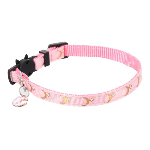 Garneck Katzenhalsband Mit Stern Und Mond Farbe Mond Und Sterne Verstellbar Für Kätzchen Kätzchen Mit Glöckchen Süßes Katzenhalsband Kette Namenshalsband von Garneck