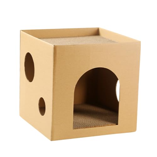 Garneck Katzenkratzbrett und Katzenhaus aus Wellpappe Halboffenes für Katzen Tragbares Kratzmöbel für Drinnen für Schlaf und Spielvergnügen Langlebig und Bequem Garneck Katzenkratzbrett und Katzenhaus aus Wellpappe Halboffenes für Katzen Tragbares Kratzmöbel für Drinnen für Schlaf und Spielvergnügen Langlebig und Bequem von Garneck