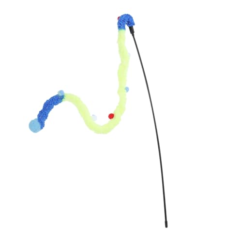 Garneck Interaktive Katzenangel mit Ballaufsatz Plüsch Katzenspielzeug für Kätzchen Indoor Jagdspielzeug mit Glockenton Blau für Endlosen Spaß und Bewegung von Garneck