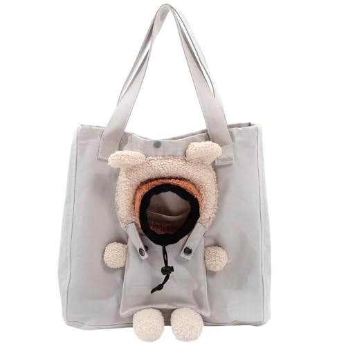 Garneck Katzentragetasche aus Atmungsaktivem Canvas Haustier Umhängetasche für Kleine und Katzen Transportlösung für Reisen und Outdoor Aktivitäten von Garneck