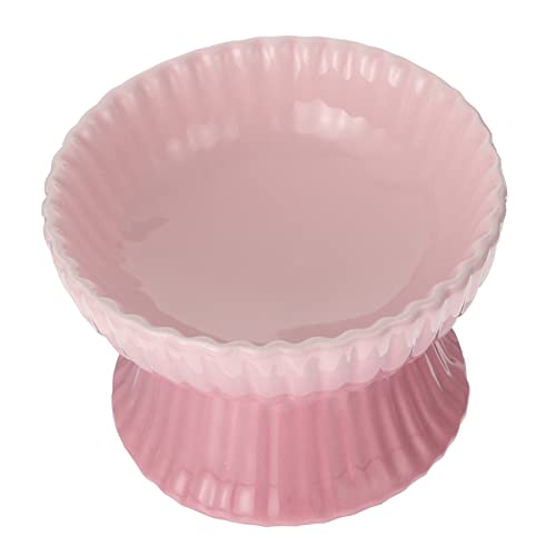 Garneck Keramiknapf für Haustiere pet Bowl Schale für Haustiere Futternapf für Haustiere Fütterung angehobener Futternapf für Kätzchen Welpe Erhöhte Katzenschale Katze Hund schüssel Rosa von Garneck