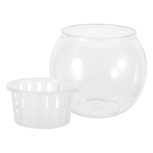 Garneck Klares Kunststoff Aquarium für Kleine Fische Terrarium für Pflanzen und Betta Fische Dekorative Schale für Wohnräume Vielseitig Einsetzbar mit Funktion Modell Pflanzkorb von Garneck