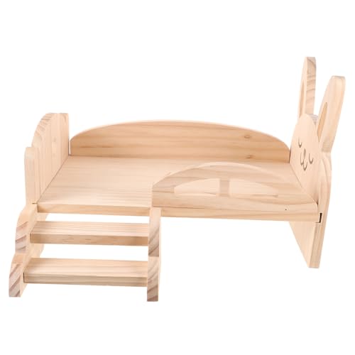 Garneck Kleintierbett aus Holz mit Treppe Plattformbett für Hamster Meerschweinchen Chinchillas Vielseitig Einsetzbar Ruheplatz Langlebig und Schadstofffrei für Kleine Haustiere von Garneck