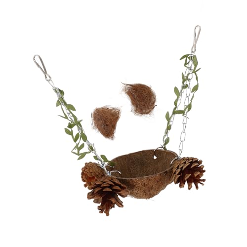 Garneck Kokosnuss-vogelnest Für Papageien Naturfreundliches Hängendes Spielzeug Aus Kokosnussschale Für Wellensittiche Und Kleine Vögel Unterstützt Aktive Lebensweise Und Stärkt Emotionale von Garneck