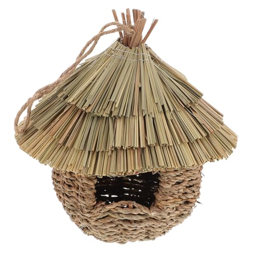 Garneck Kreativer Vogelkäfig Vogelhäuschen für draußen gewebtes Vogelhaus Papageienversteck handgewebtes -Haus handgewebte Außenhütte im Freien Hummingbird Ruhestnest Gras Garneck Kreativer Vogelkäfig Vogelhäuschen für draußen gewebtes Vogelhaus Papageienversteck handgewebtes -Haus handgewebte Außenhütte im Freien Hummingbird Ruhestnest Gras von Garneck