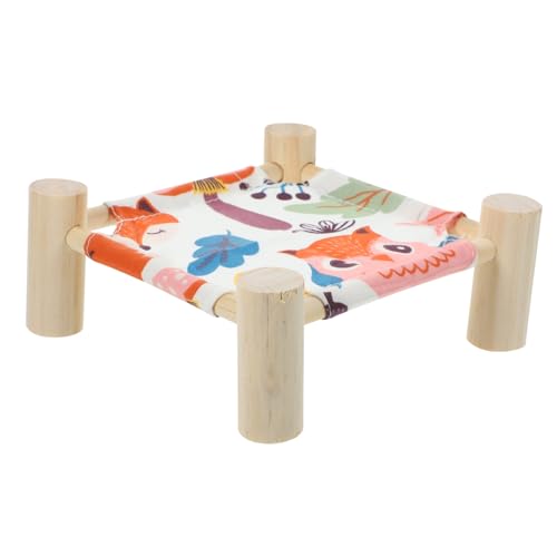 Garneck Meerschweinchenbett Drinnen Meerschweinchen-hängematte Vlies Hamster Katzenbett Haustier-schlafbett Haustier-hängemattenbett Meerschweinchen Bett Waschbares Welpenbett Hölzern von Garneck